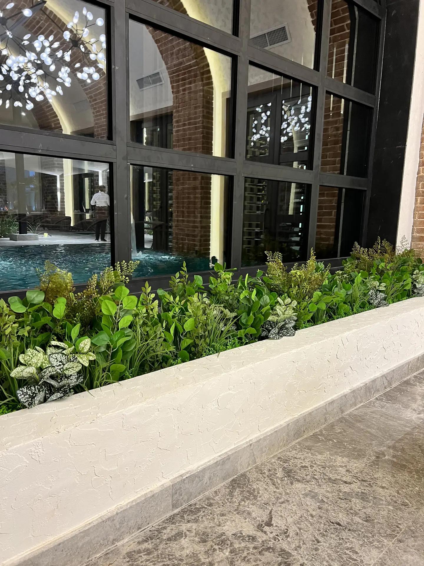 Decoracion Verde Variada En Macetero de Cemento