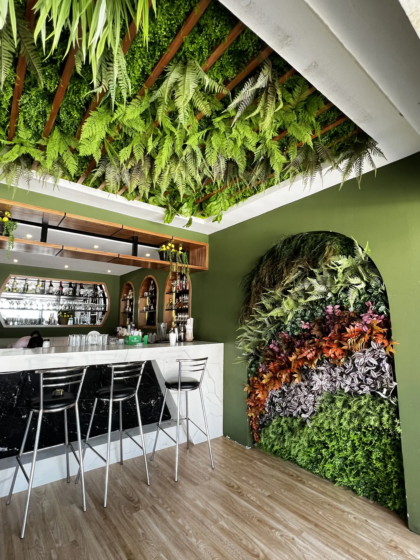 Jardin Vertical Artificial Deluxe techo verde